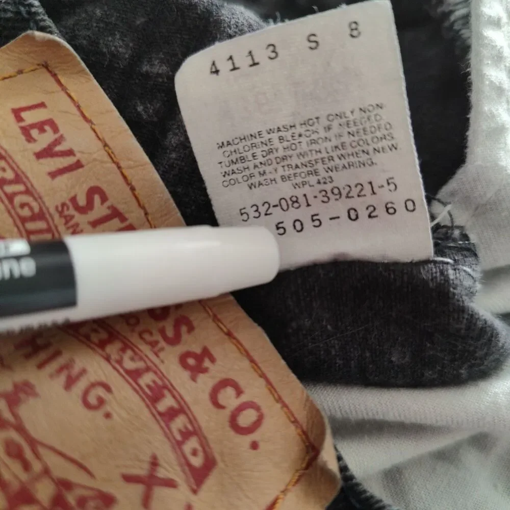 Vintage Levis 505 Black Straight Jeans Mens 34x33 (Tag 36x32) Made in USA